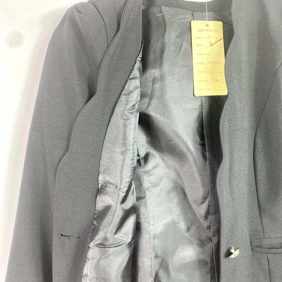 SHI LONG FASHION Black Lettuce Edge Blazer - Picture 5 of 9